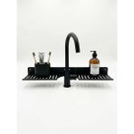 Ala Store Eviye Önü Organizer Rafı Metal Lavabo Üstü Raf Mutfak Evye Üstü Organizer Duvara Yapışkanlı Delmeden Montaj Lavabo Arkası Raf Süngerlik Sabunluk Mutfak Rafı - Option-1 - Acı Kahverengi