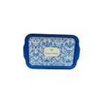 Ala Store Evle-Azulejos Desenli Metal Tepsi - Çay Kahve Tepsisi - Sunum Tepsisi 21 cm x 31 cm (Azulejos) - Kestane Akaju - Option-1