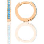 Ala Store Gümüş Rose Turkuaz Taşlı 11 mm Halka Küpe Tragus Piercing Kıkırdak Küpesi