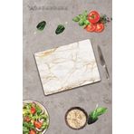 Alacalı Altın Mermer Cam Kesme Tahtası - Cam Kesme Tablası | 20 cm x 30 cm