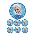 Alaçatı Kurabiyecisi Yenilebilir Pasta Resmi Pirinç Kağıdından 6 8 10 Kişilik Pastaya Uygun 16 cm Elsa Model 1