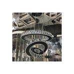 Alalighting Plaket Kristal Taşlı Siyah Paslanmaz Ledli Kumandalı Avize