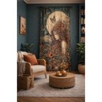 Alamodecor Doğa Kadın Kelebek Desenli Tek Kanat Genç Odası Fon Perde - Sütlü Kahve - 140 x 200 cm