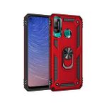 Alan Şanslı Huawei P40 Lite E Sofya Yüzüklü Silikon Kapak Kırmızı Kılıf