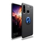 Alan Şanslı Huawei Y6P Range Yüzüklü Silikon Siyah Mavi Kılıf
