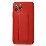 Alan Şanslı iPhone 11 Pro Kırmızı Coco Deri Standlı Kapak Kılıf