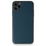 Alan Şanslı iPhone 11 Pro Mavi Coco Deri Silikon Kapak Kılıf