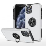 Alan Şanslı iPhone 11 Pro Max Elit Yüzüklü Kapak Gümüş Kılıf