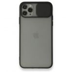 Alan Şanslı iPhone 11 Pro Siyah Palm Buzlu Kamera Sürgülü Silikon Kılıf