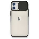 Alan Şanslı iPhone 11 Siyah Palm Buzlu Kamera Sürgülü Silikon Kılıf