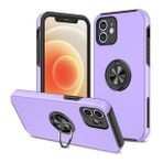 Alan Şanslı iPhone 12 Elit Yüzüklü Kapak Mor Kılıf