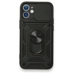 Alan Şanslı iPhone 12 Pars Lens Yüzüklü Standlı Silikon Kılıf