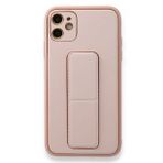 Alan Şanslı iPhone 12 Pembe Coco Deri Standlı Kapak