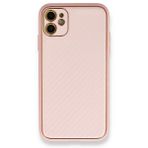 Alan Şanslı iPhone 12 Pembe Coco Karbon Silikon Arka Kapak