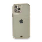Alan Şanslı iPhone 12 Pro Beyaz Liva Taşlı Silikon Kapak