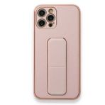 Alan Şanslı iPhone 12 Pro Pembe Coco Deri Standlı Kapak Kılıf