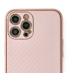 Alan Şanslı iPhone 12 Pro Pembe Coco Karbon Silikon Kapak