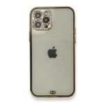Alan Şanslı iPhone 12 Pro Siyah Liva Taşlı Silikon Kapak