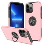 Alan Şanslı iPhone 13 Pro Elit Yüzüklü Kapak Pembe Kılıf