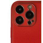 Alan Şanslı iPhone 13 Pro Max Coco Kırmızı Deri Silikon Kapak Kılıf