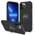 Alan Şanslı iPhone 13 Pro Max Elit Yüzüklü Kapak Siyah Kılıf