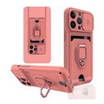 Alan Şanslı iPhone 13 Pro Max Zuma Kartvizitli Yüzüklü Pembe Silikon Kılıf
