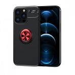 Alan Şanslı iPhone 13 Pro Range Yüzüklü Siyah-Kırmızı Silikon Kılıf