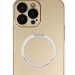 Alan Şanslı iPhone 14 Pro Max Jack Magneticsafe Lens Gold Silikon Kılıf