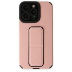 Alan Şanslı iPhone 14 Pro Mega Standlı Silikon Pudra Kılıf