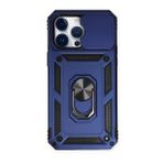 Alan Şanslı iPhone 14 Pro Pars Lens Yüzüklü Silikon Lacivert Kılıf