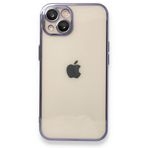 Alan Şanslı iPhone 14 Razer Lensli Silikon Mor Cep Telefonu Kılıfı