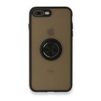 Alan Şanslı iPhone 7 Plus Montreal Yüzüklü Silikon Kapak Siyah Cep Telefonu Kılıfı