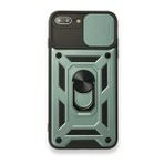 Alan Şanslı iPhone 7 Plus Pars Lens Yüzüklü Silikon Yeşil Cep Telefonu Kılıfı