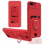 Alan Şanslı iPhone 7 Plus Zuma Kartvizitli Yüzüklü Silikon Kırmızı Kılıf