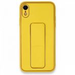Alan Şanslı iPhone XR Coco Deri Standlı Kapak Sarı Kılıf