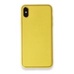 Alan Şanslı iPhone XS Max Coco Sarı Deri Silikon Kapak Kılıf
