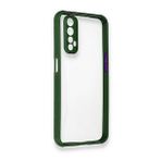 Alan Şanslı Realme 7 Miami Şeffaf Silikon Koyu Yeşil Kılıf