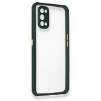 Alan Şanslı Realme 7 Pro Miami Şeffaf Silikon Koyu Yeşil Kılıf