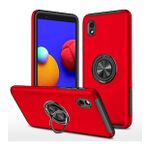 Alan Şanslı Samsung Galaxy A01 Core Elit Yüzüklü Kapak Kırmızı Kılıf