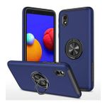 Alan Şanslı Samsung Galaxy A01 Core Elit Yüzüklü Kapak Lacivert Kılıf