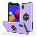 Alan Şanslı Samsung Galaxy A01 Core Elit Yüzüklü Kapak Mor Kılıf