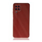Alan Şanslı Samsung Galaxy A22 Glass Kapak Bordo Kılıf
