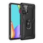 Alan Şanslı Samsung Galaxy A52 Sofya Yüzüklü Silikon Kapak Siyah Kılıf