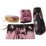 Alanç Gift Özel Hediye Seti Black Pink Kalemlik, Para Cüzdanı, Bez Kalemli, Bozuk Para Cüzdanı