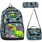 Alanç Gift Ultra Lüks Erkek Çocuk Ortopedik Dinozor Desen İlkokul Çantası Termal Beslenme ve Kalemlik