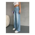 Alanora Kadın Yüksek Bel Soluk Efektli Vintage Palazzo Jeans