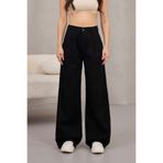 alanora Kadın Yüksek Bel Wide Leg Pileli Palazzo Jeans Pantolon