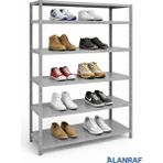 Alanraf 6 Katlı Galvaniz Çelik Gri Renkli Ayakkabılık Rafı 31X75X200CM