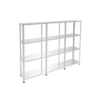 ALANRAF Çelik Raf 4 Katlı 3'lü Bitişik 31x180xh200 Dekoratif Raf Sistemleri, Depo Rafı, Arşiv Rafı, Kiler
