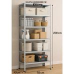 Alanraf Çelik Raf 5 Katlı 43X93X200 Dekoratif Raf Sistemleri, Depo Rafı, Arşiv Rafı, Kiler Rafı, Mutfak Rafı - Galvaniz